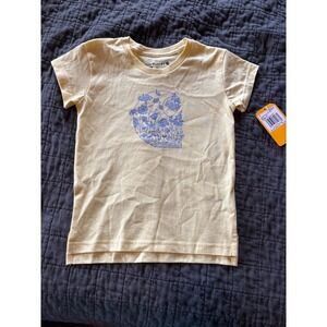 Carhartt Floral Graphic Tee‎ Crew Neck Short Sleeve Top Yellow 3T